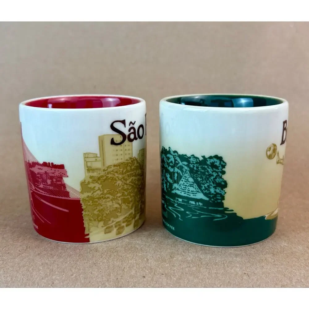 Starbucks Global Icon Demitasse Mugs Set - Brasil & Sao Paulo 3 oz Mini Cups